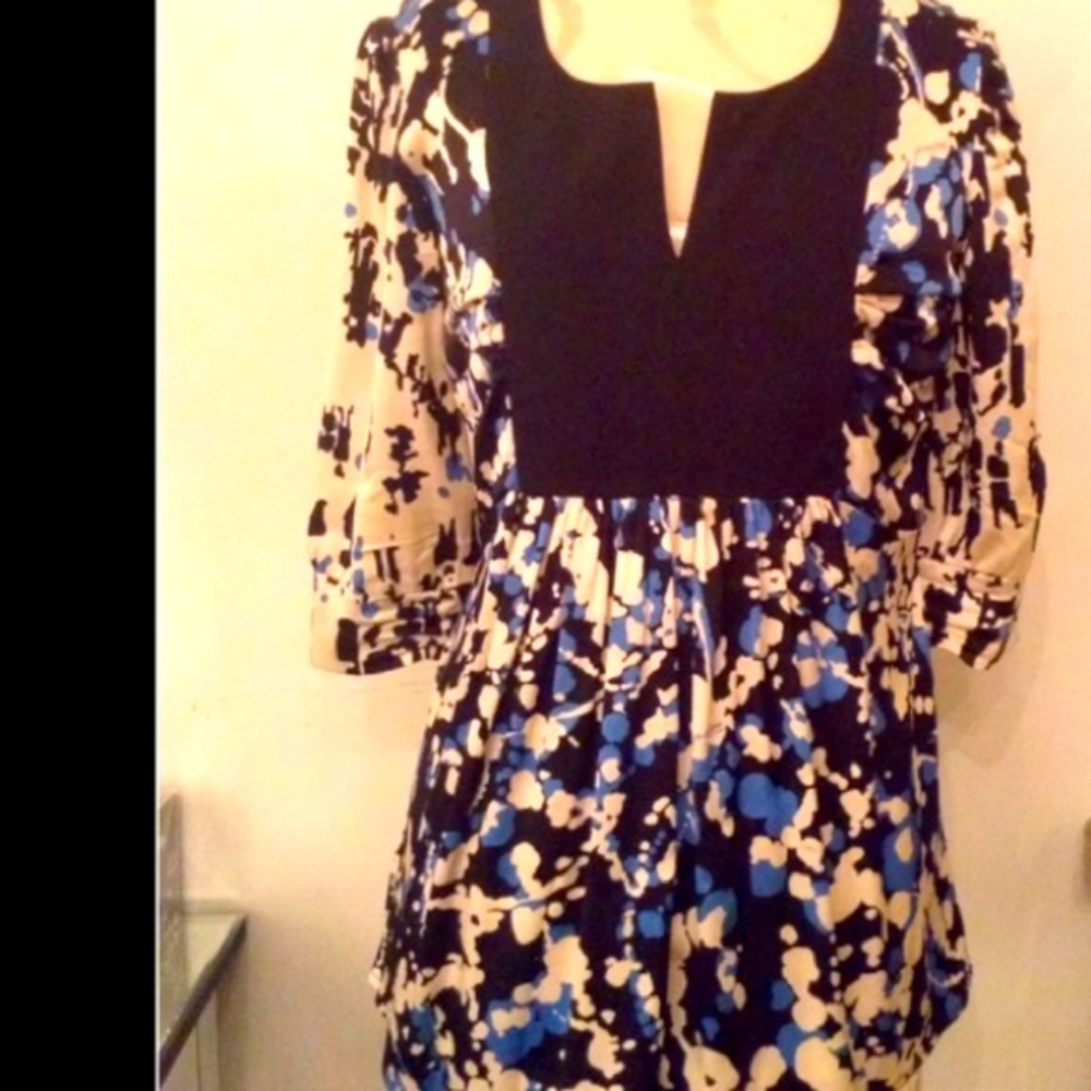 Prairie of New York silk boho/ pheasant tunic top